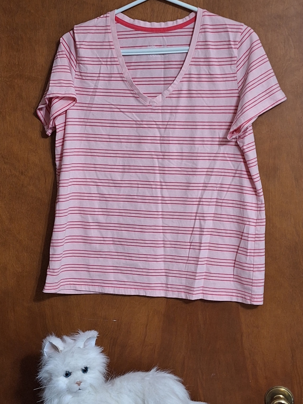 Gilligan & O'Malley Pink Striped V-Neck Short Sleeve PJS